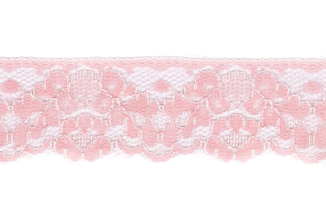 1 1/4" Light Pink Raschel Lace (Made in England)
