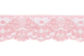 1 1/4" Light Pink Raschel Lace (Made in England)