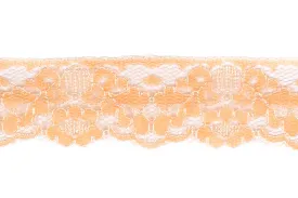 1 1/4" Peach Raschel Lace (Made in England)