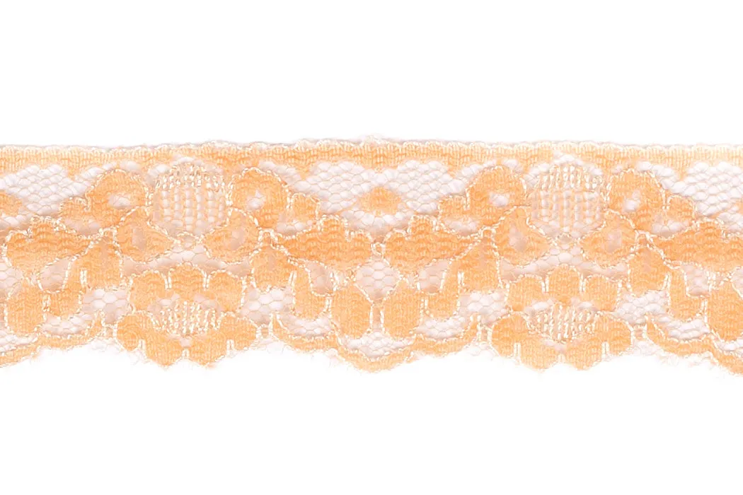1 1/4" Peach Raschel Lace (Made in England)