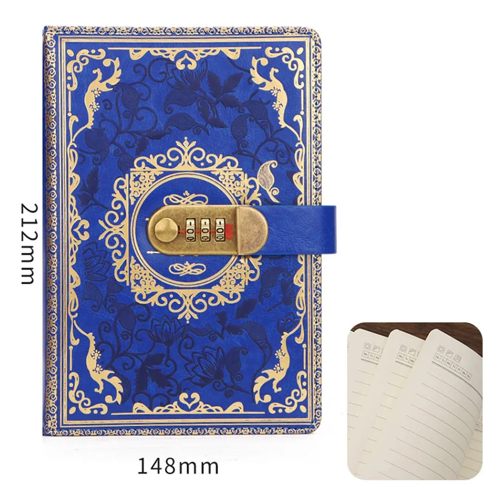 1pc A5 Retro Code Book With Lock Thickened Secret Diary Creative, journal intime  Hand Ledger Student Note Stationery Notebook