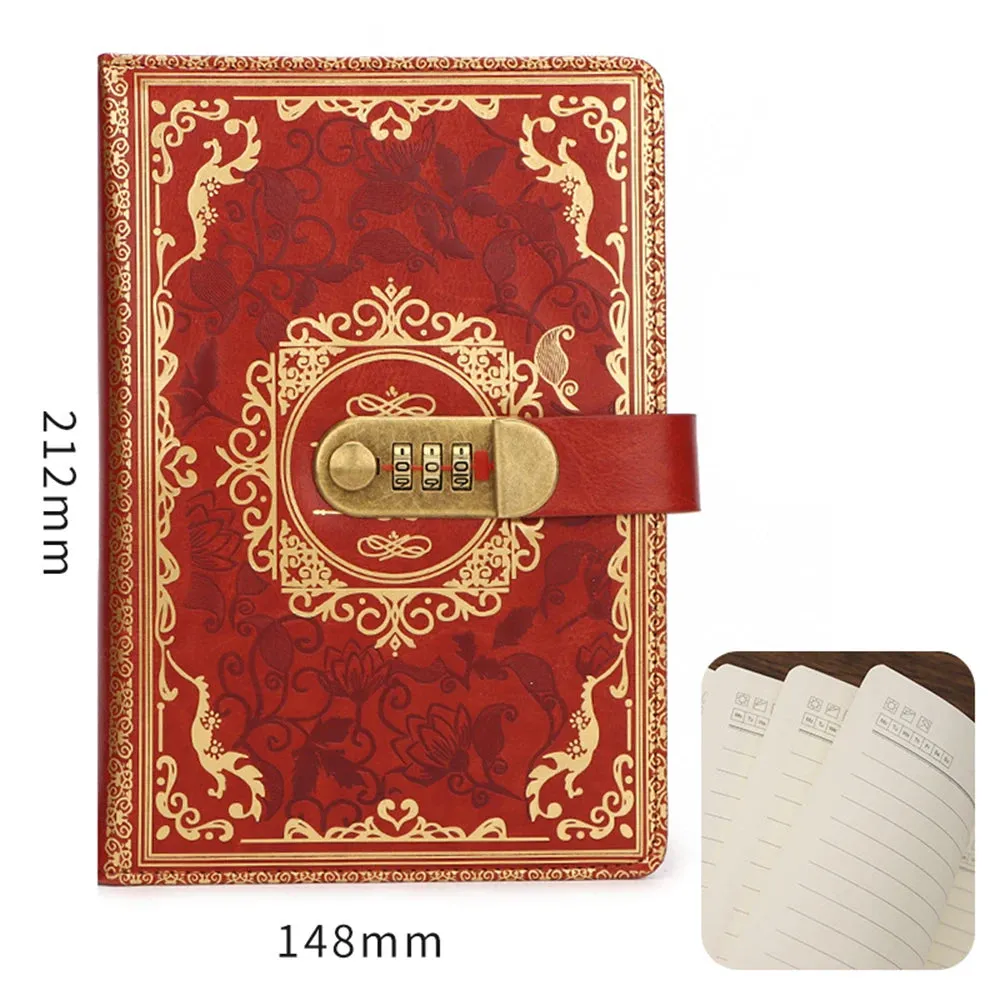 1pc A5 Retro Code Book With Lock Thickened Secret Diary Creative, journal intime  Hand Ledger Student Note Stationery Notebook