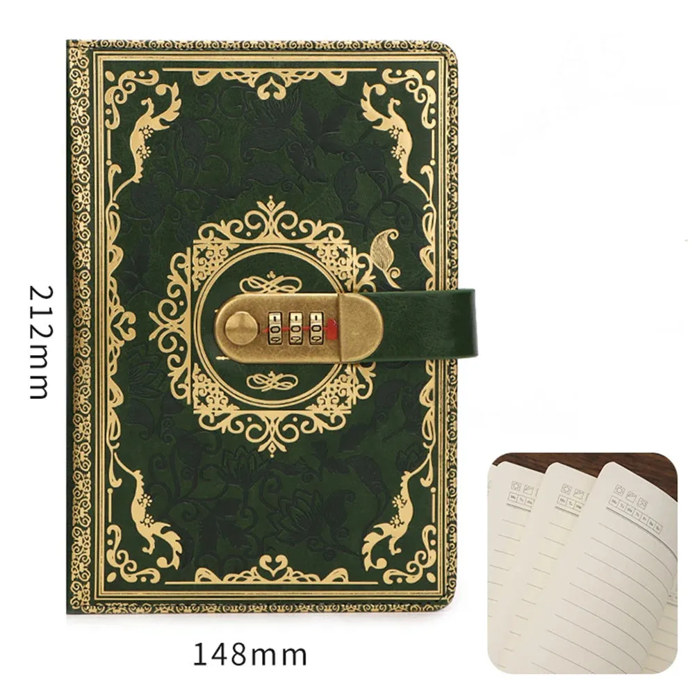 1pc A5 Retro Code Book With Lock Thickened Secret Diary Creative, journal intime  Hand Ledger Student Note Stationery Notebook