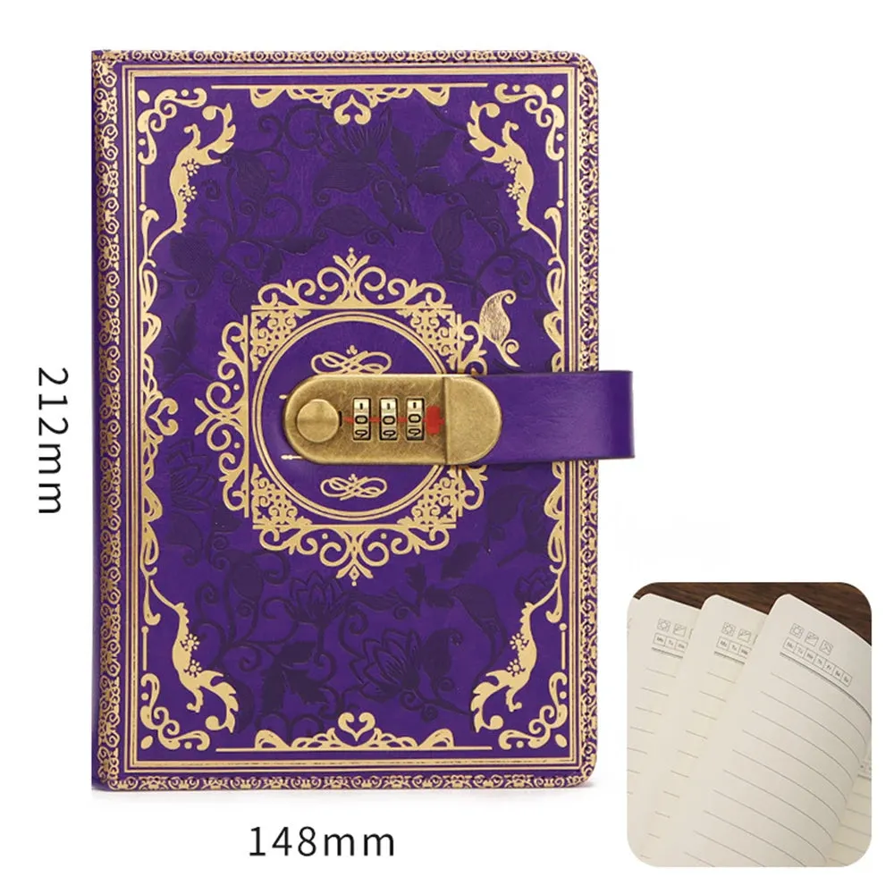 1pc A5 Retro Code Book With Lock Thickened Secret Diary Creative, journal intime  Hand Ledger Student Note Stationery Notebook