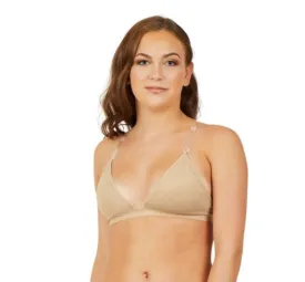 3777T Deep Neck Clear Back Bra