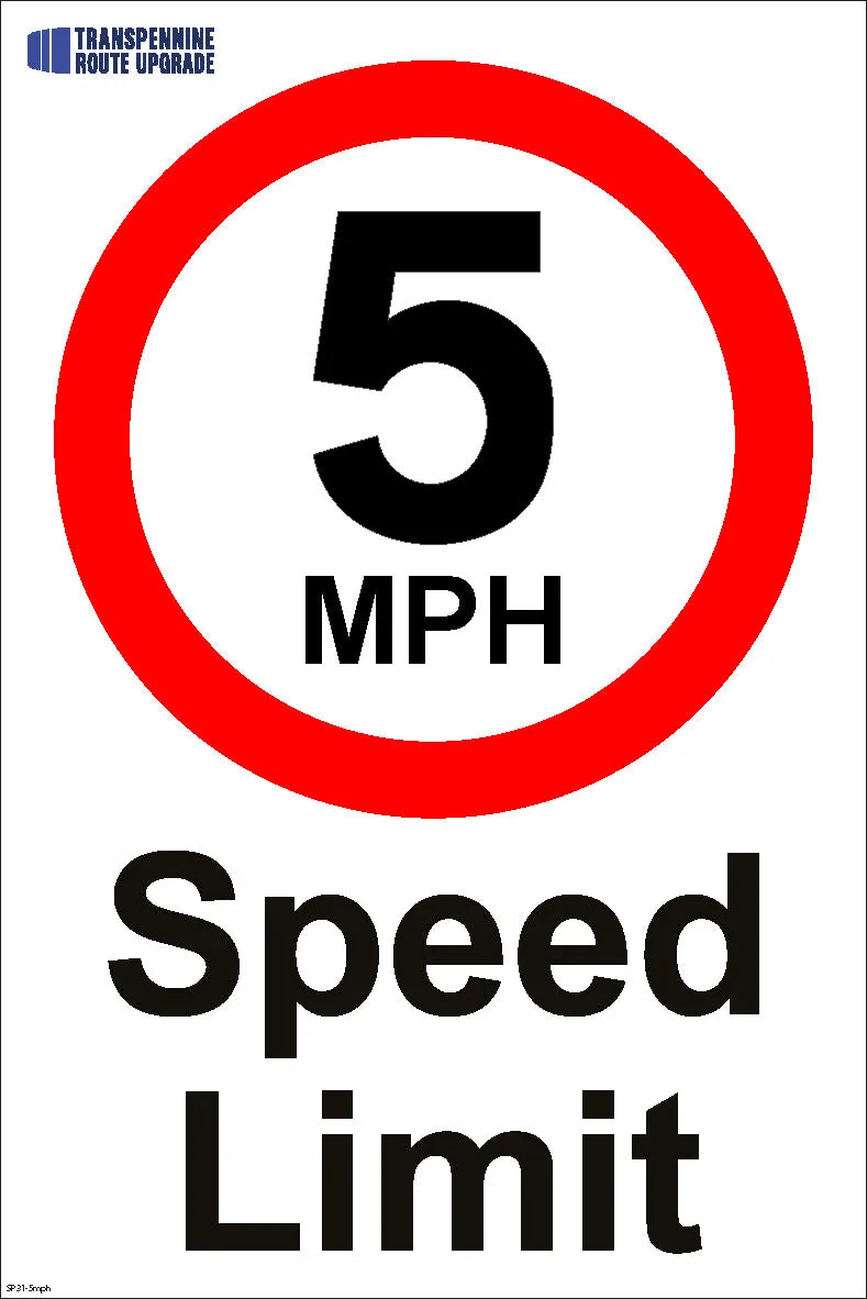 5mph Speed Limit Sign 400 x 600mm correx