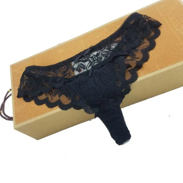 6 colors LACE Cotton Women's Sexy Thongs G-string Underwear Panties Briefs For Ladies T-back,1pcs/Lot 169