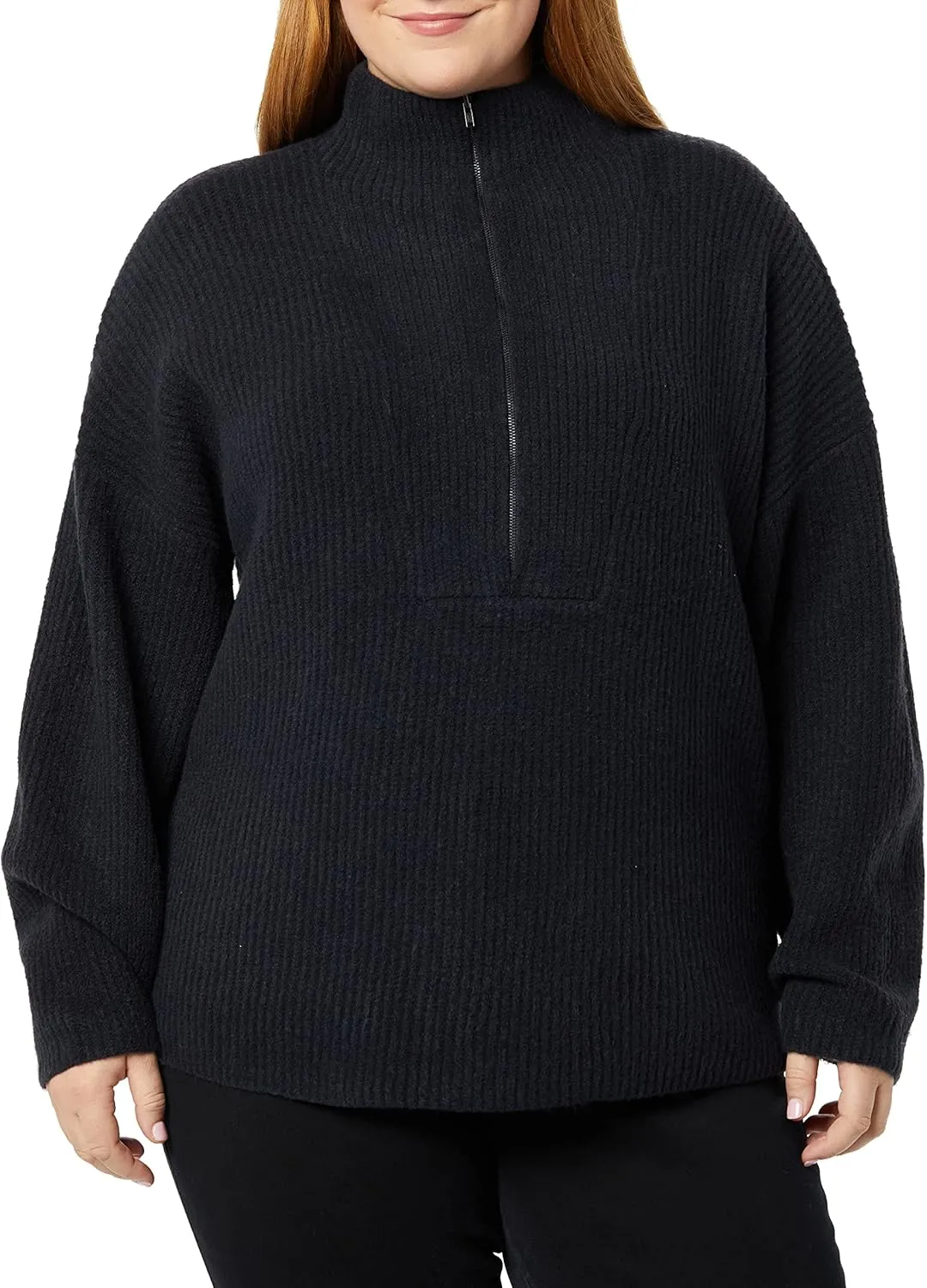 Amazon Essentials Women's Sweaters, Dressy Casual, Mid Gauge Stretch, Half Zip, Polo Collar