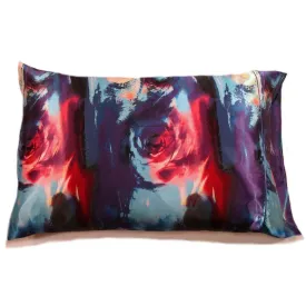 Aqua Blue, Navy Blue, Red Satin Pillowcase, Modern, Contemporary