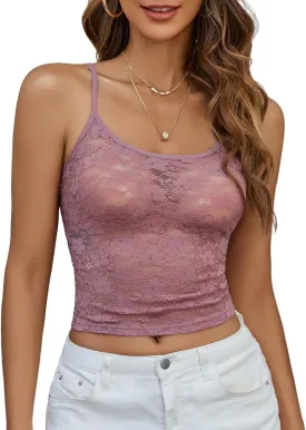 Avidlove Bralettes for Women Lace Spaghetti Strap Camisole Y2k Crop Tops Going Out Tank Tops