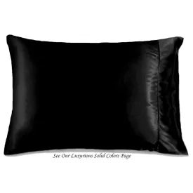 Black Satin Decorative Accent Pillow. Made by A Touch of Satin in USA.
