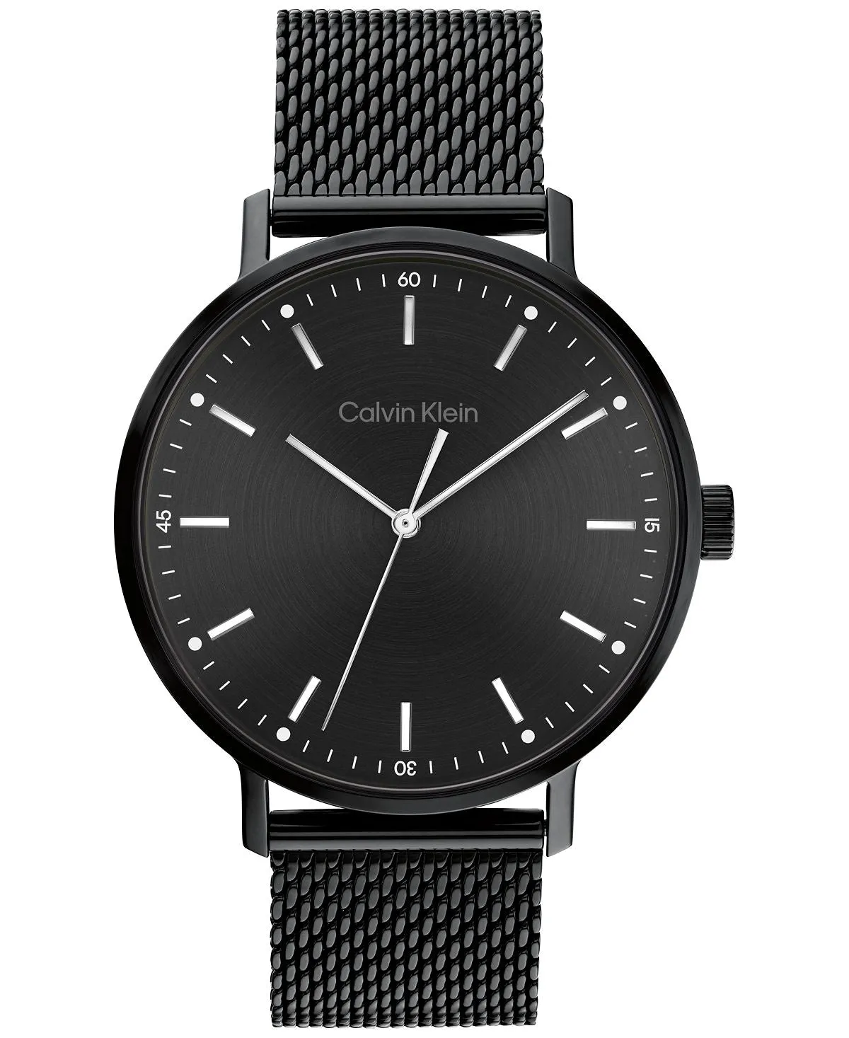 Black Stainless Steel Mesh Bracelet Watch 42mm Calvin Klein