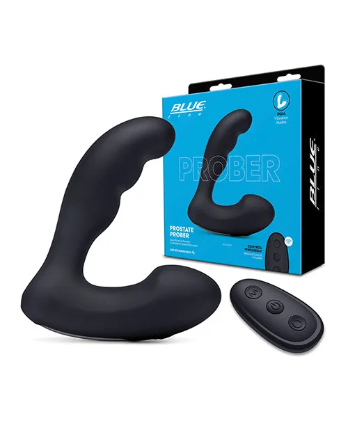 Blue Line Vibrating Prostate Prober w/ Remote - Black
