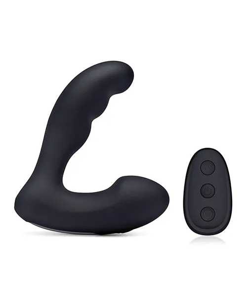 Blue Line Vibrating Prostate Prober w/ Remote - Black