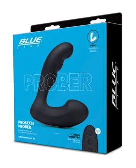 Blue Line Vibrating Prostate Prober w/ Remote - Black