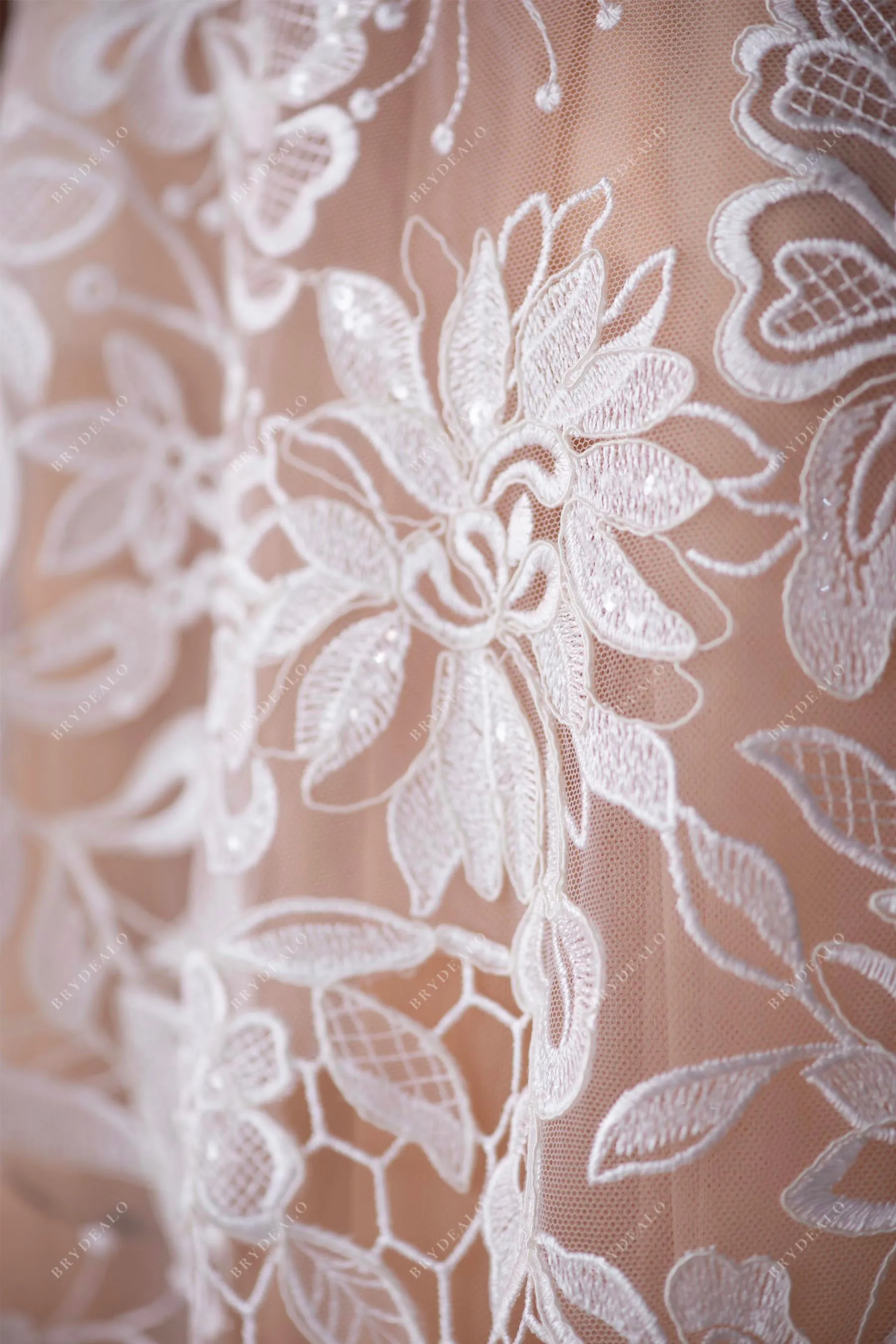 Boho Designer Floral Lace Fabric for Wholesale
