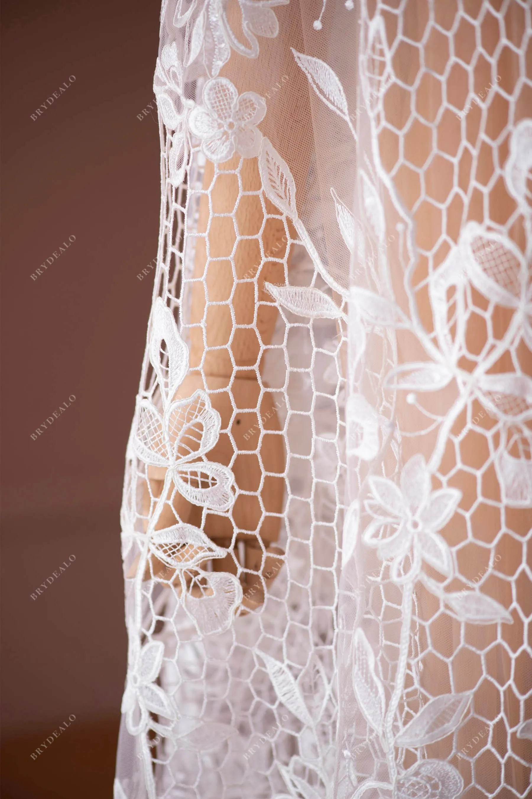 Boho Designer Floral Lace Fabric for Wholesale