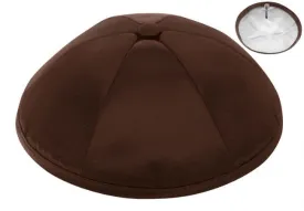 Brown Deluxe Satin Kippah - Per Piece
