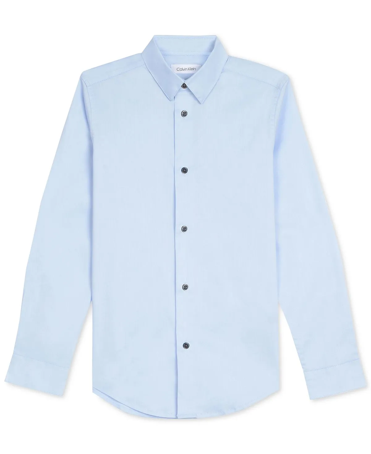 Calvin Klein Big Boy Solid Stretch Poplin Slim Fit Shirt