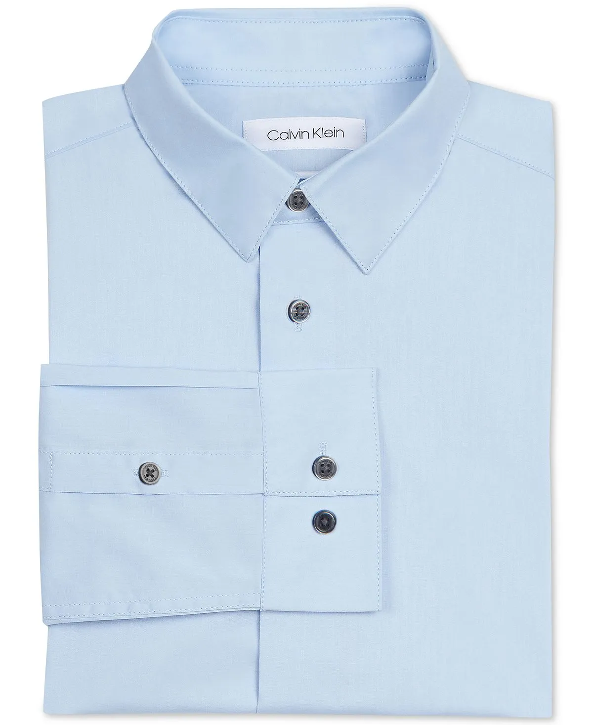 Calvin Klein Big Boy Solid Stretch Poplin Slim Fit Shirt