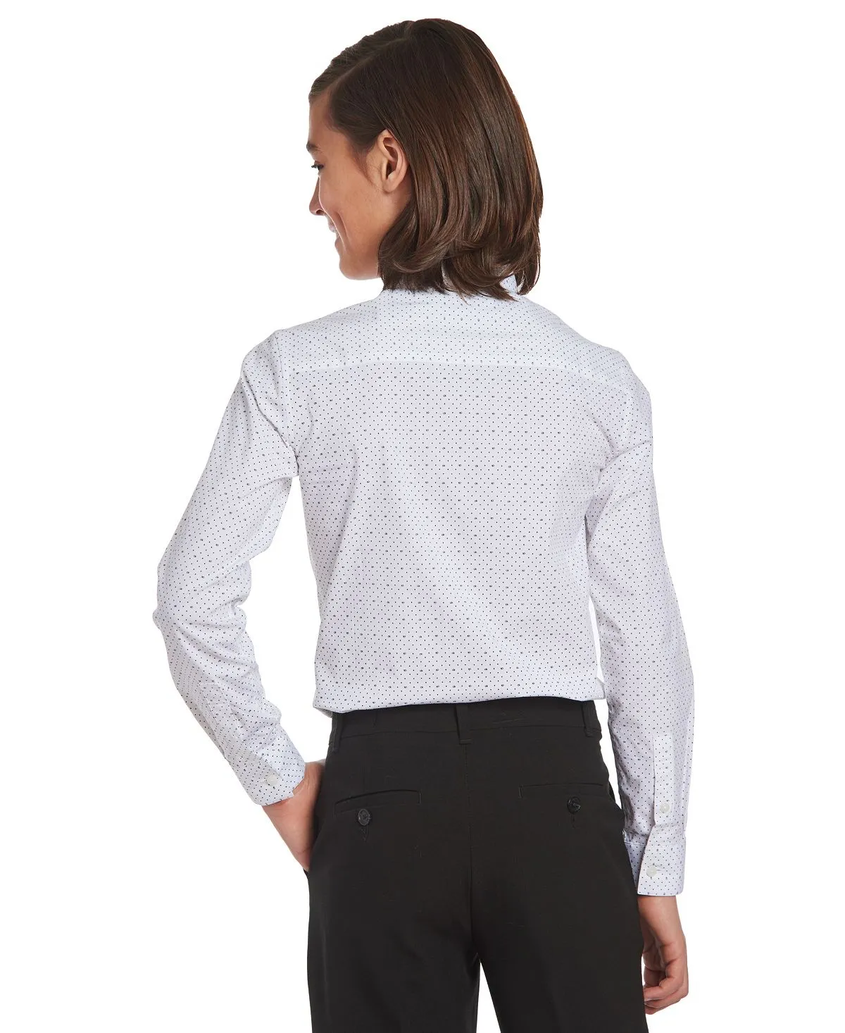 Calvin Klein Classic Polka Dot Logo Big Boys Slim Fit Shirt
