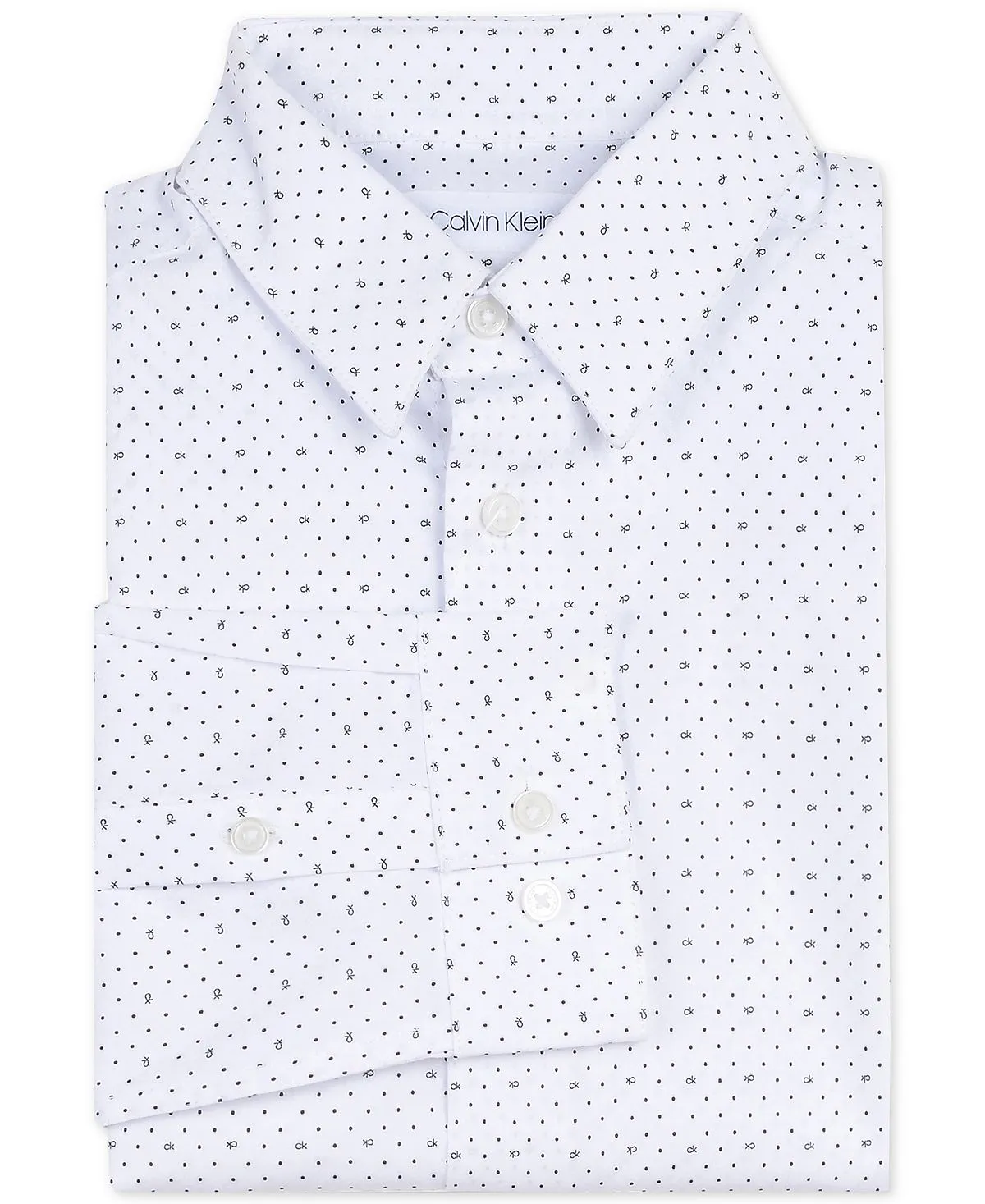 Calvin Klein Classic Polka Dot Logo Big Boys Slim Fit Shirt