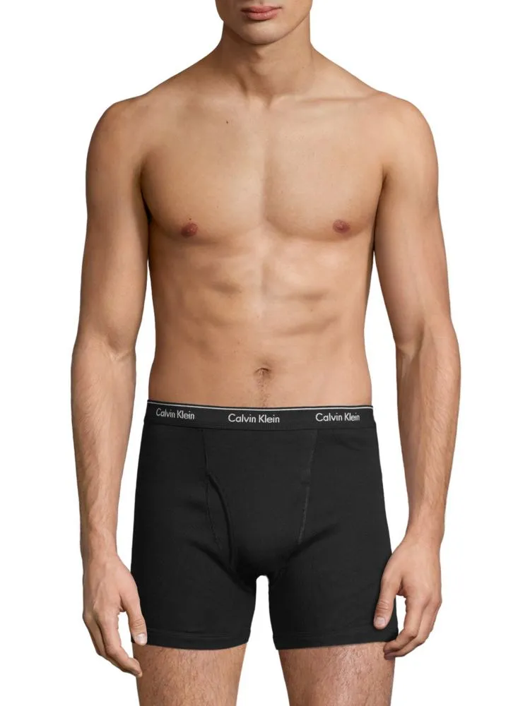 Calvin Klein Cotton Boxer Briefs 3 Pack, Black