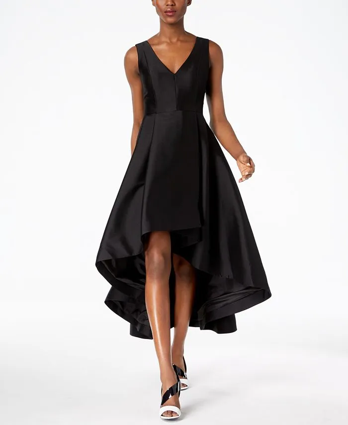 Calvin Klein High Low A-Line Dress, Black
