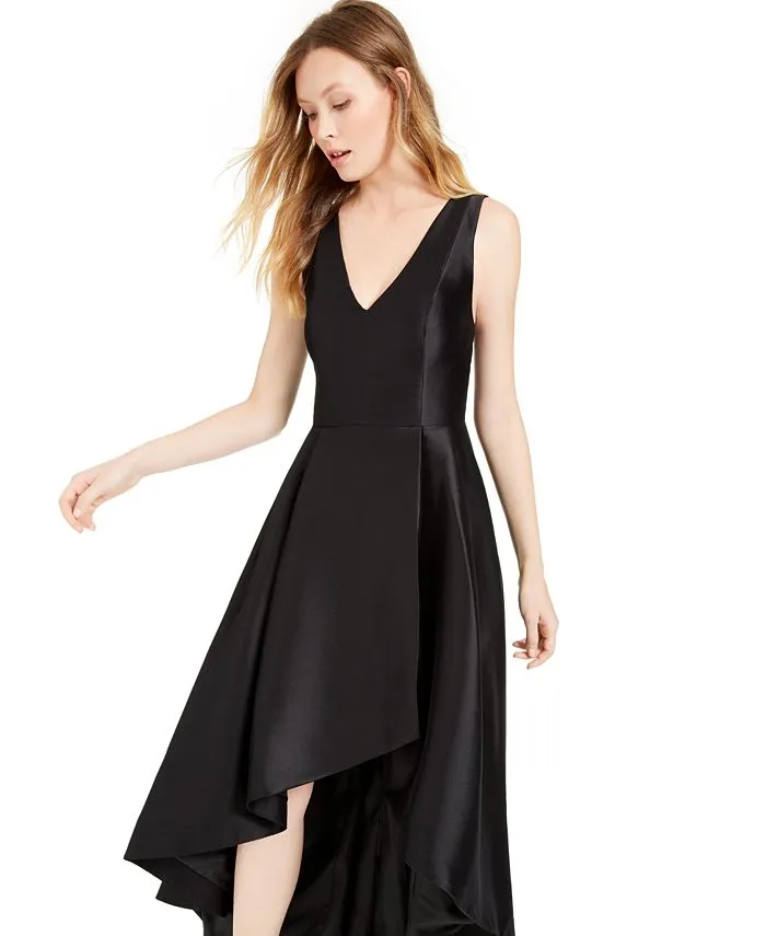 Calvin Klein High Low A-Line Dress, Black