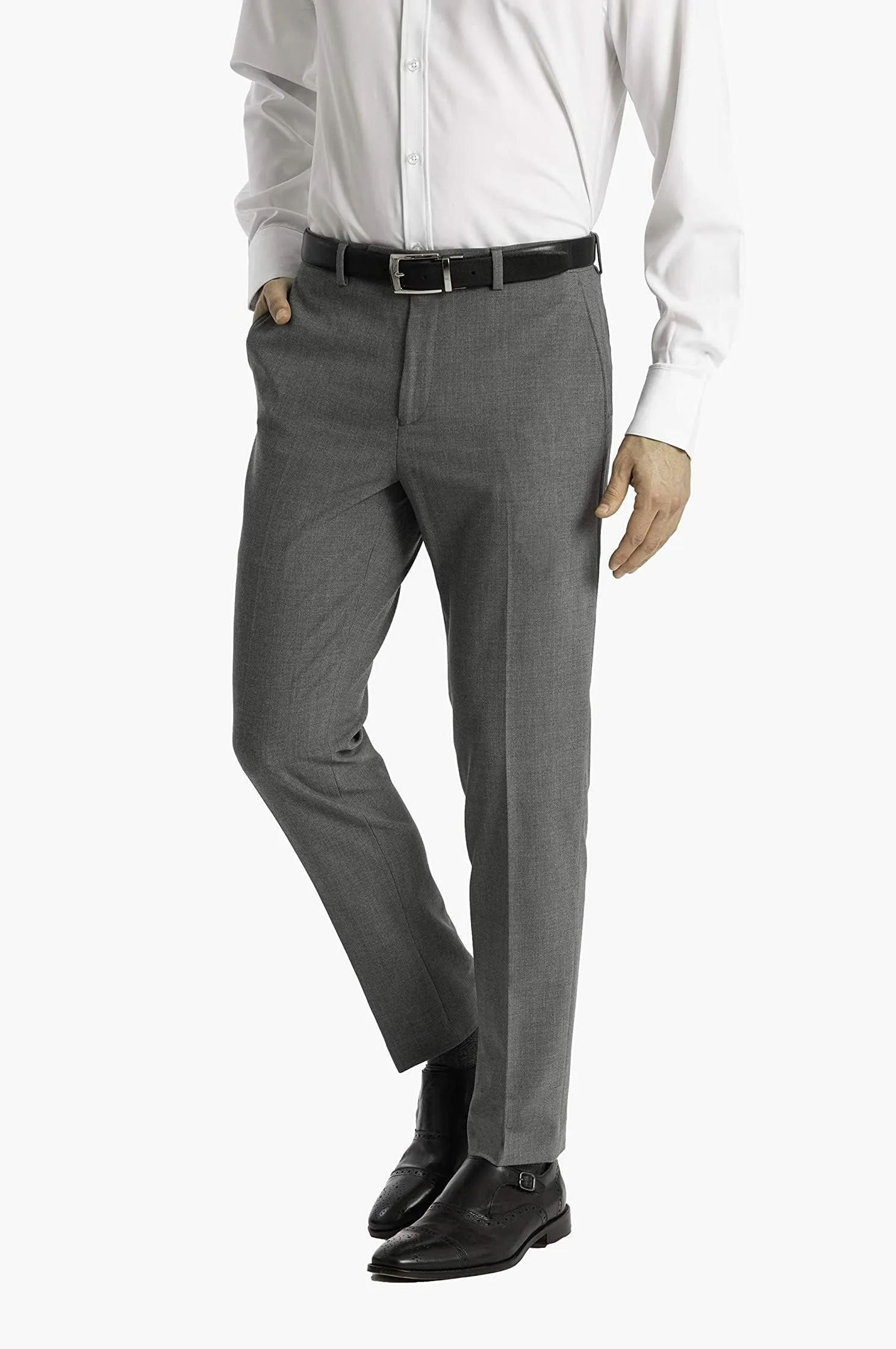 Calvin Klein Men's Slim Stretch Classic Pants, Light Gray