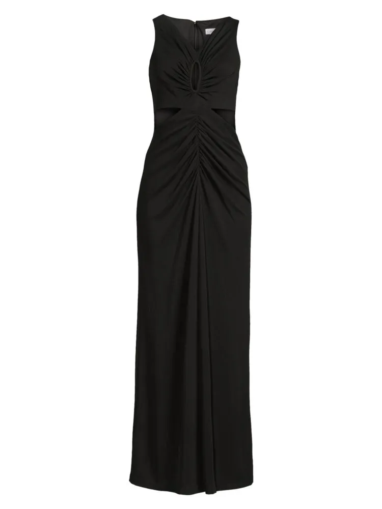 Calvin Klein Ruffled Cutout Maxi Dress, Black