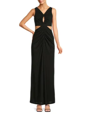 Calvin Klein Ruffled Cutout Maxi Dress, Black