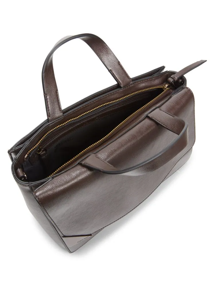 Calvin Klein Solid Basalt Top Handle Bag Java