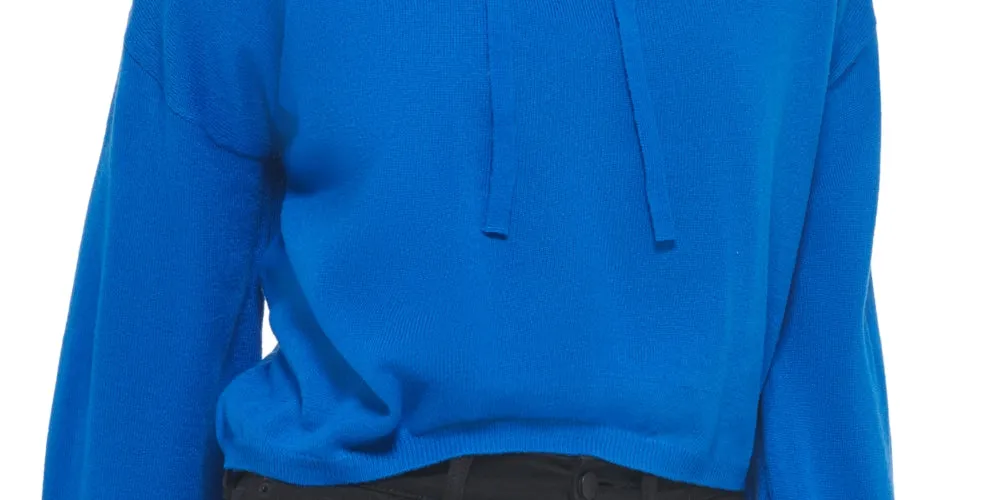 Calvin Klein Women's Hooded Bell Sleeve Top Blue Size Medium