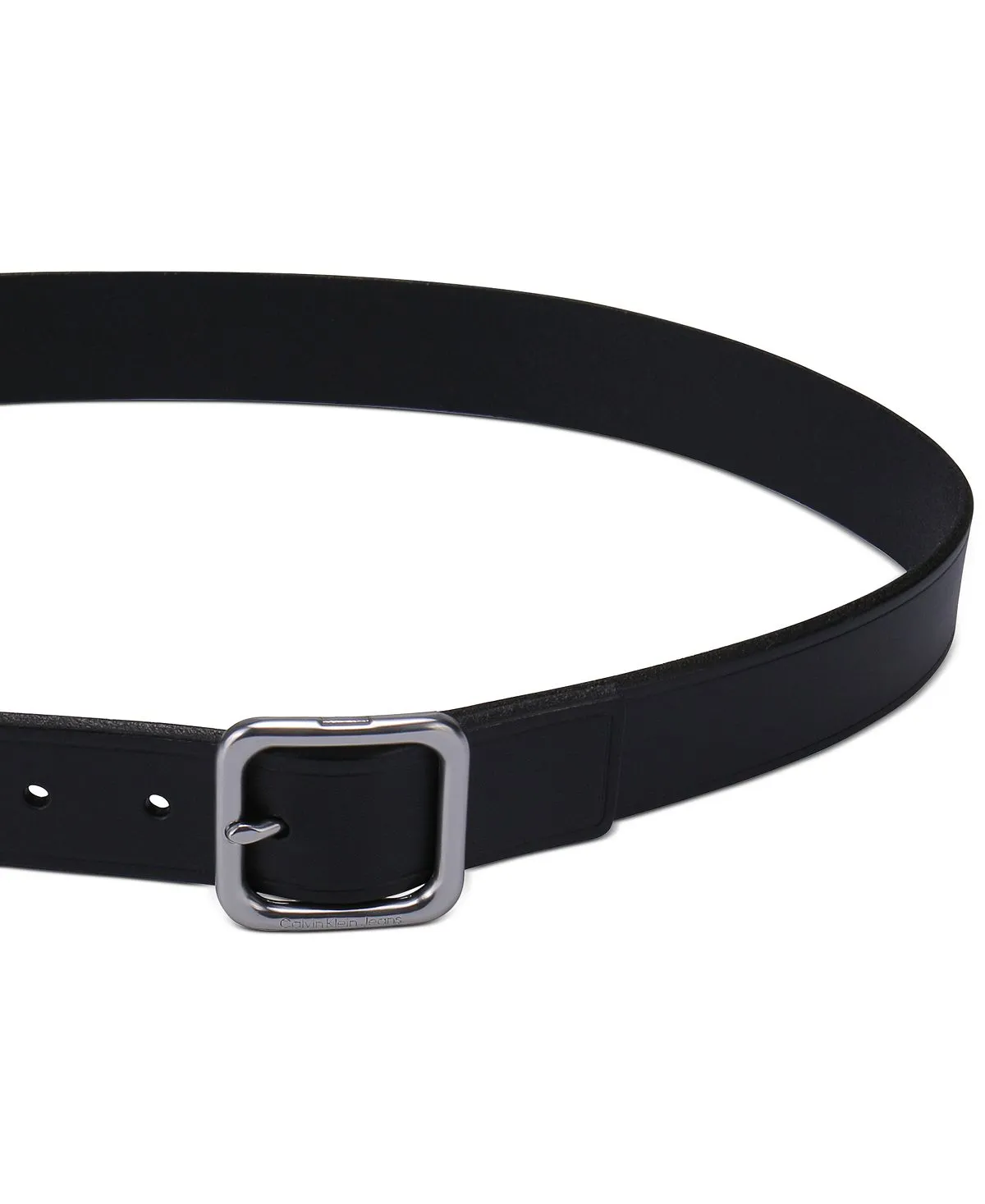 Calvin Klein Women's Leather Trouser Belt with Square Buckle, Black