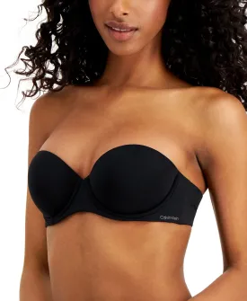 Calvin Klein Women's Naked Glamor Strapless Push Up Bra, Black