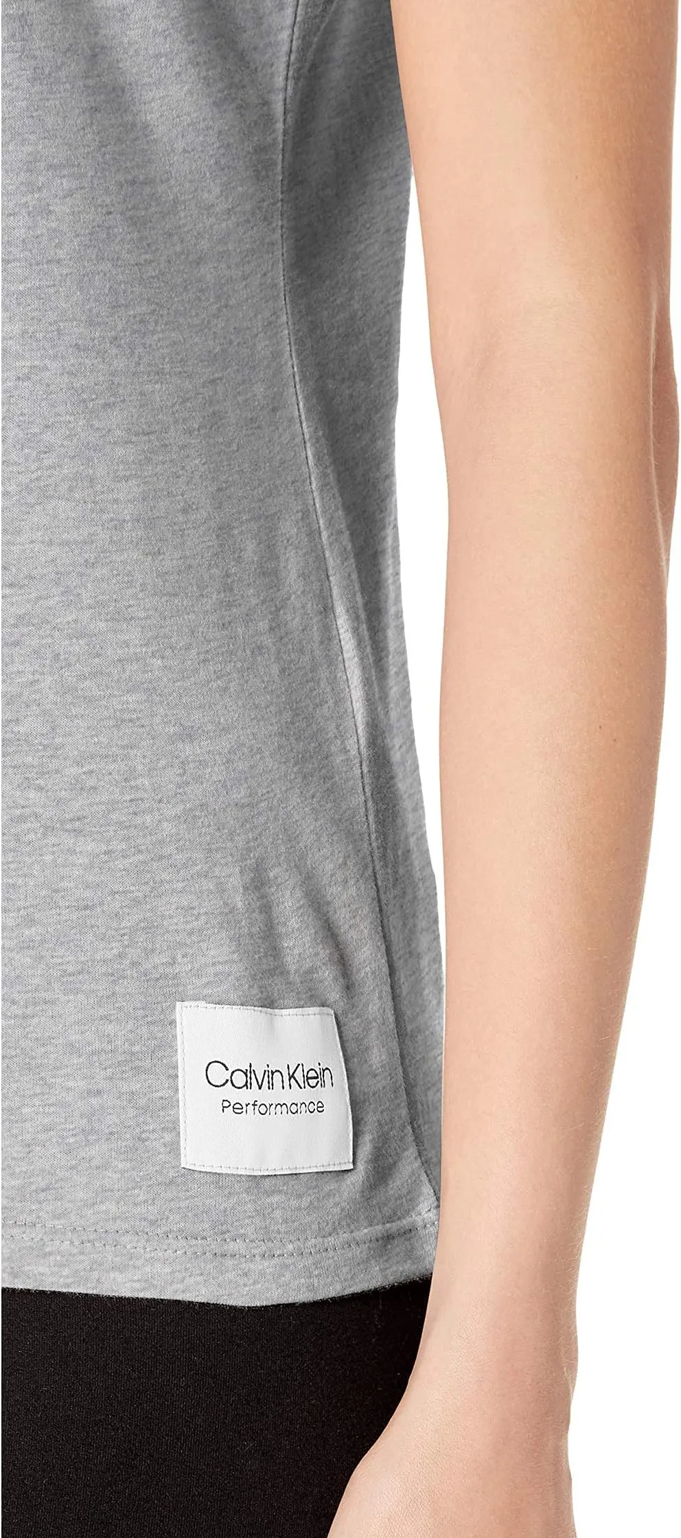 Calvin Klein Women's Premium Crew Neck T-Shirt (Standard and Plus) color Deep Pearl Gray