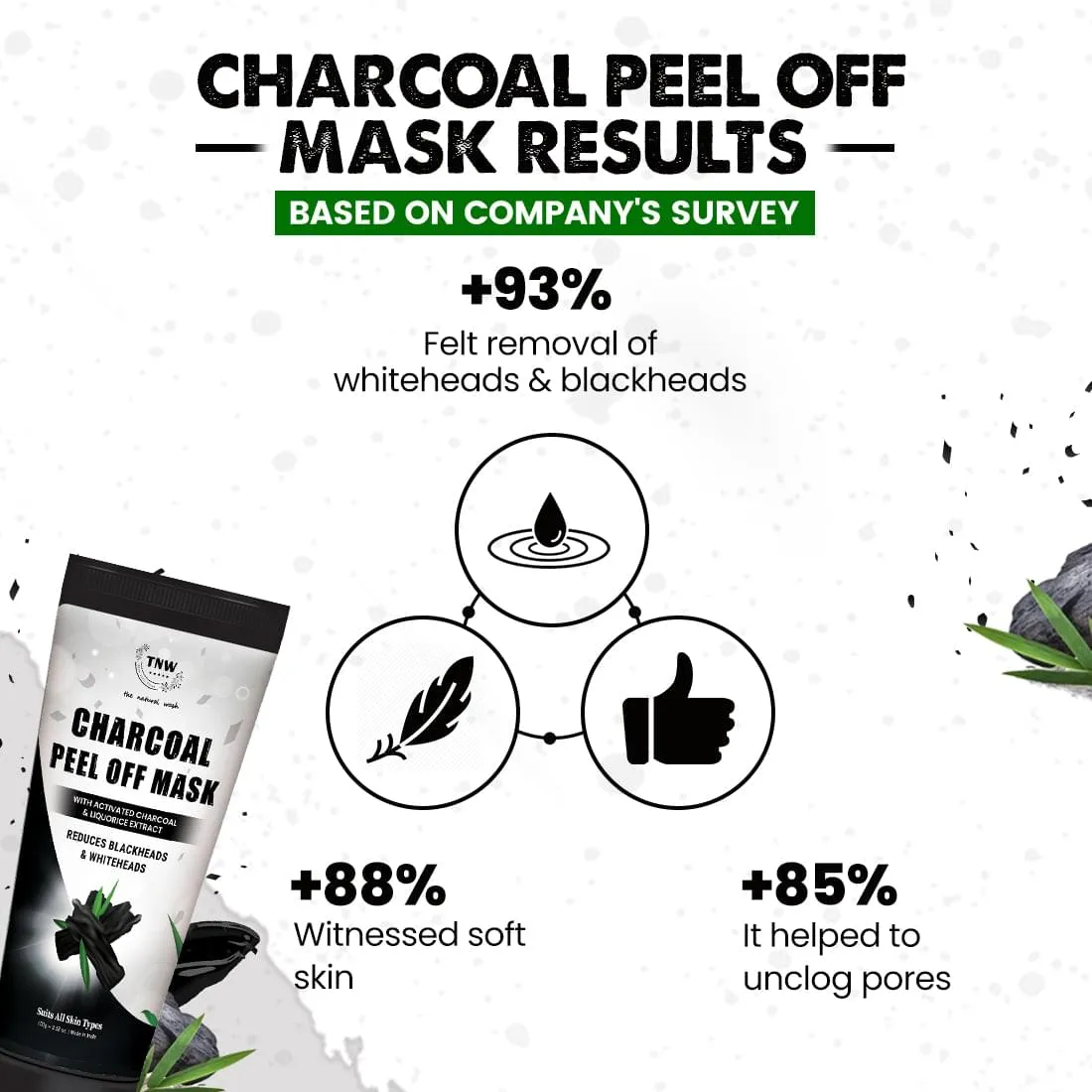 Charcoal Peel Off Mask for Blackheads and Removes Tan.