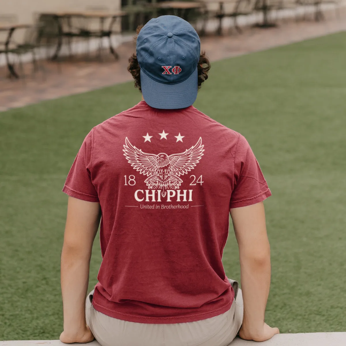 Chi Phi Comfort Colors Patriotic Eagle Short Sleeve Tee