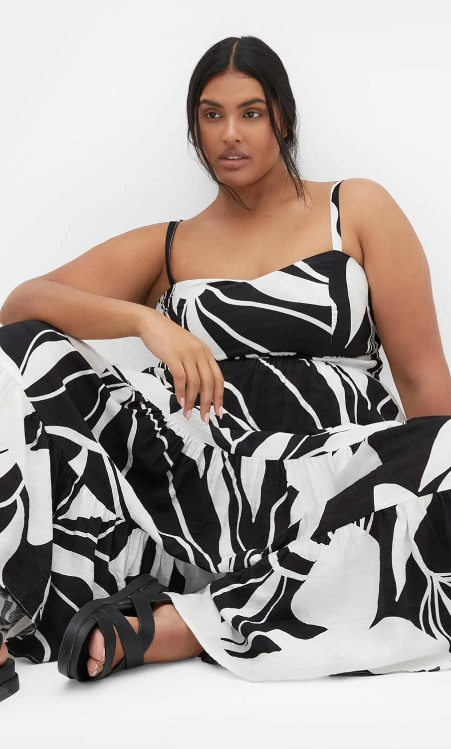 City Chic Women's Plus Size Dress - Kehlani Print Tier Maxi