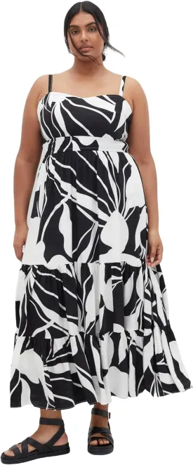 City Chic Women's Plus Size Dress - Kehlani Print Tier Maxi