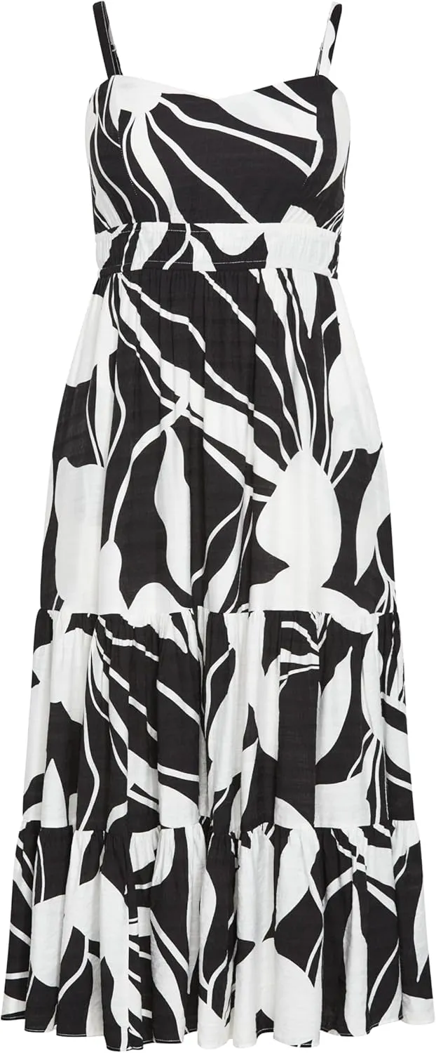 City Chic Women's Plus Size Dress - Kehlani Print Tier Maxi