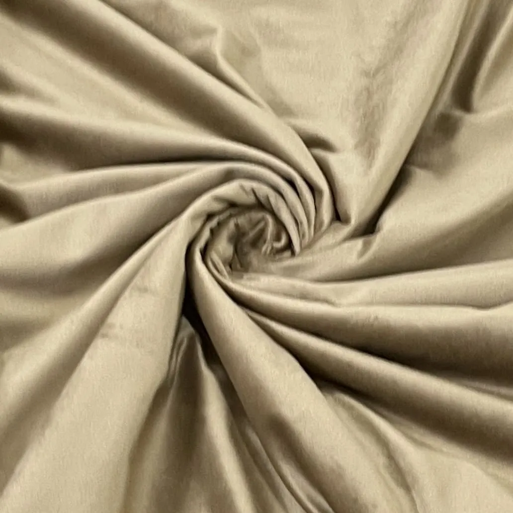 Classic Brown Solid Semi Velvet Fabric
