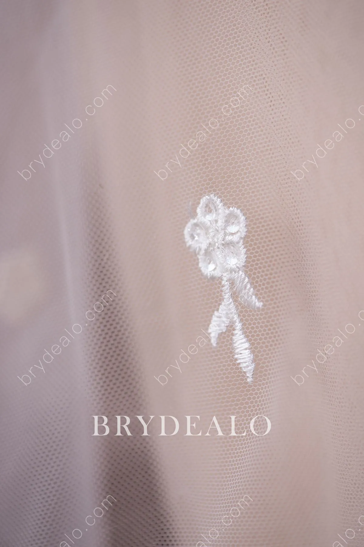 Classy Sequined Flower Bridal Lace Fabric