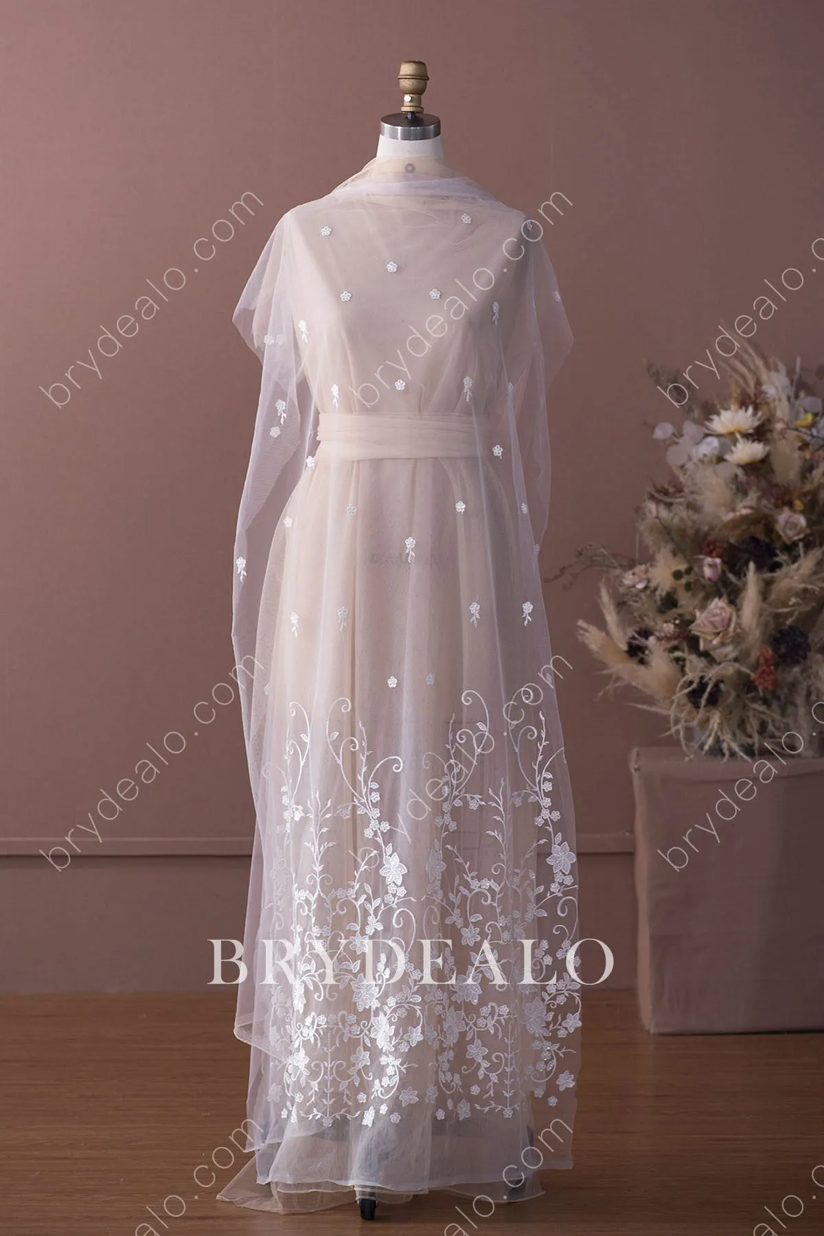 Classy Sequined Flower Bridal Lace Fabric