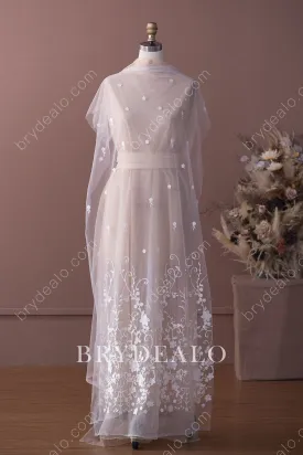 Classy Sequined Flower Bridal Lace Fabric