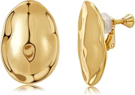 Clip on Earrings Women Gold Clip on Earrings for Women Chunky Gold Hoop teardrop Clip Earrings for Designer Minimalist Luxury Trendy Earrings 2025