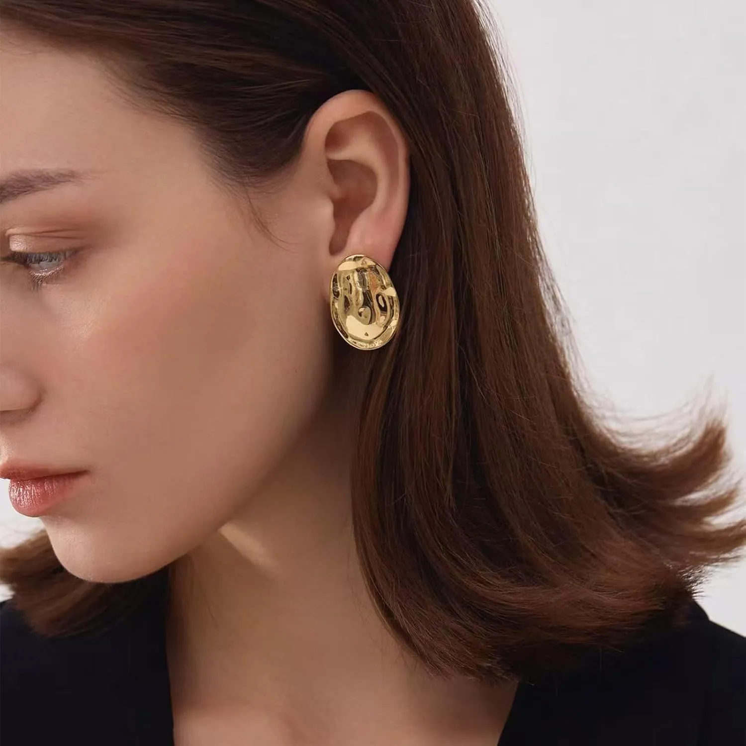 Clip on Earrings Women Gold Clip on Earrings for Women Chunky Gold Hoop teardrop Clip Earrings for Designer Minimalist Luxury Trendy Earrings 2025
