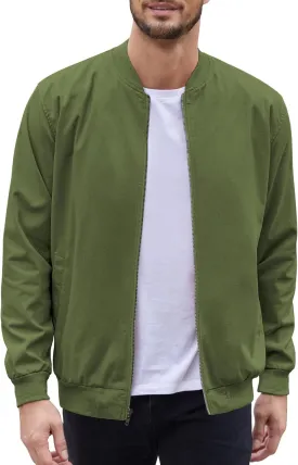 COOFANDY Men's Cotton Bomber Jacket Lightweight Flight Jackets Casual Softshell Varisty Jacket