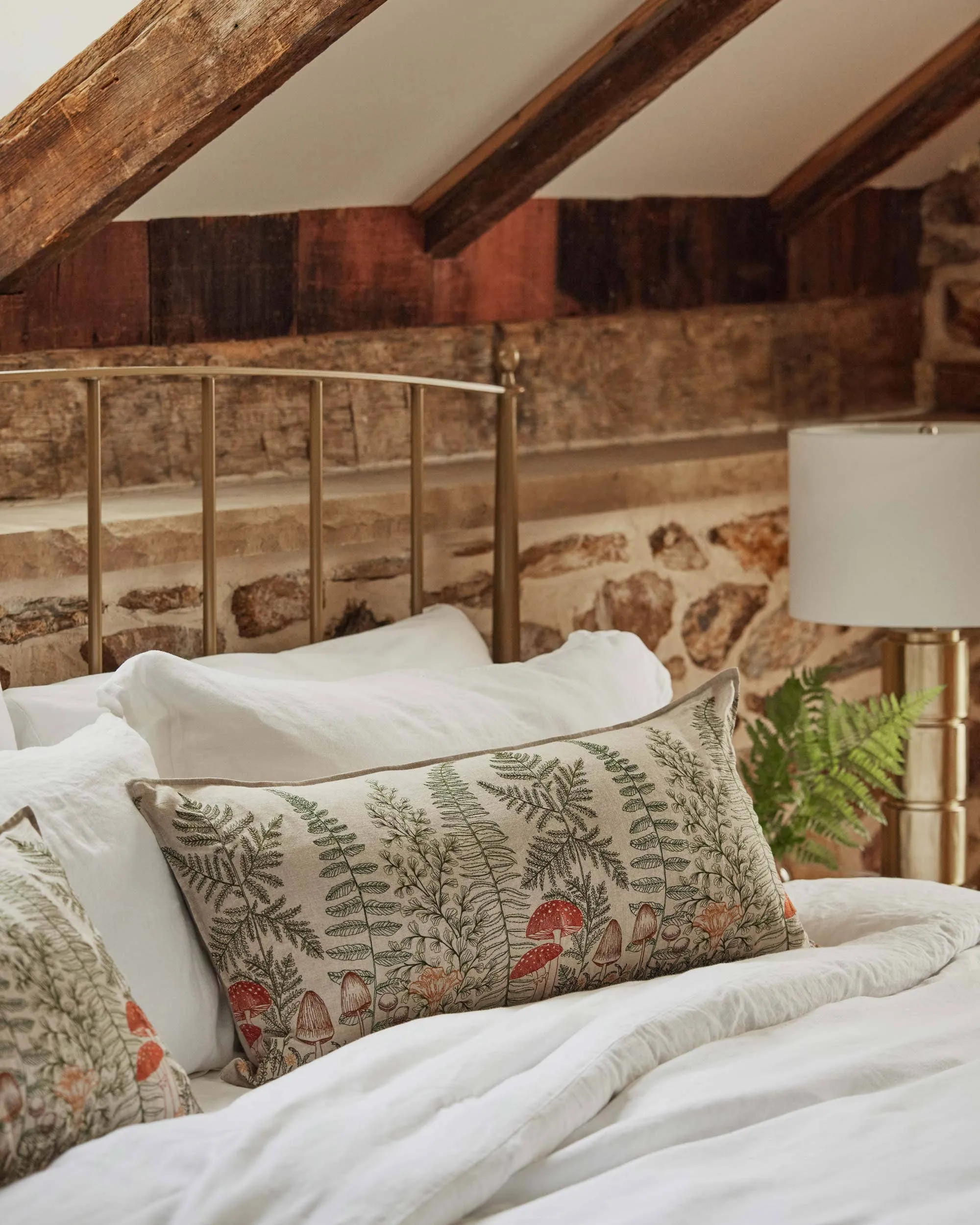 Coral & Tusk - Mushrooms and Ferns Lumbar Pillow